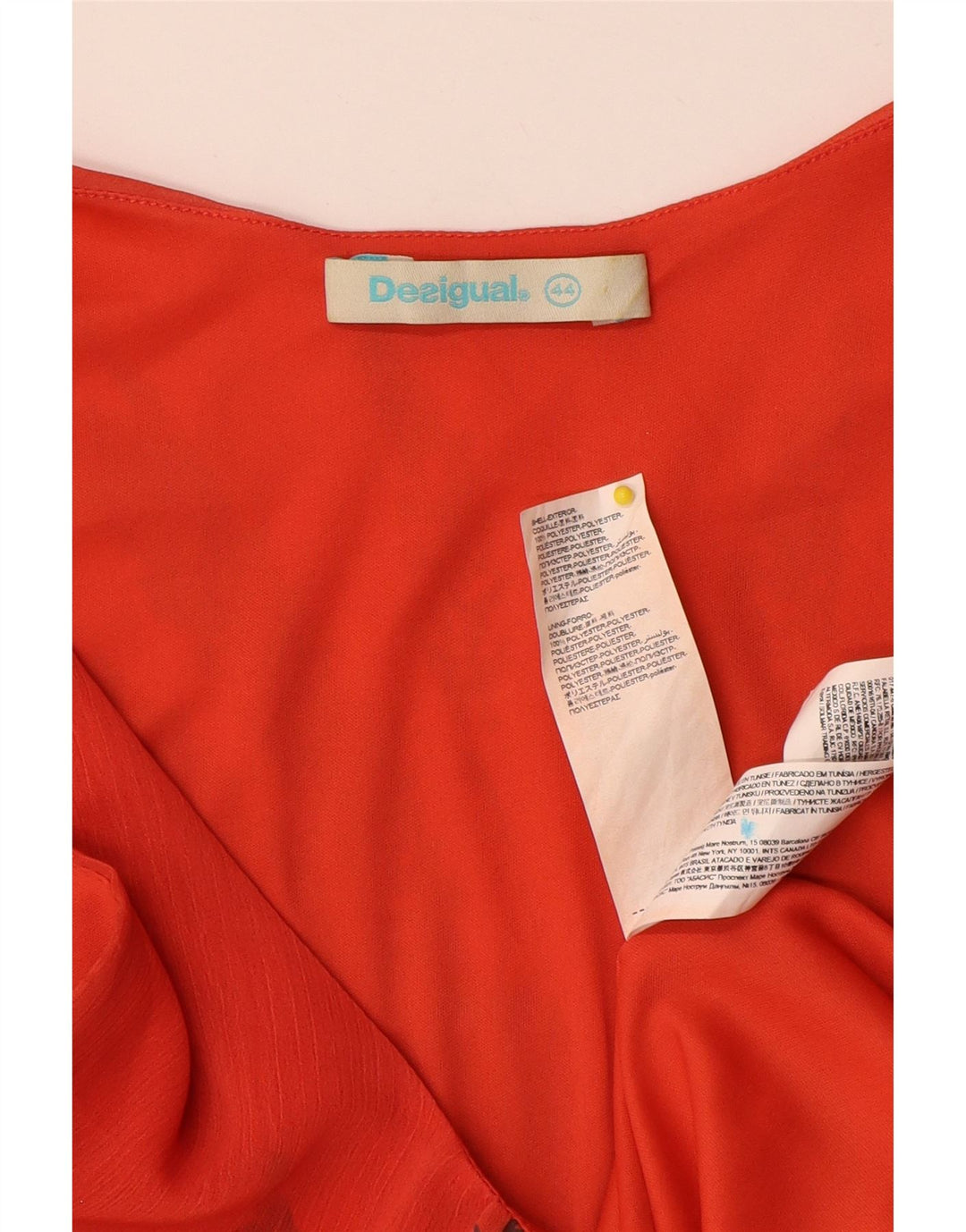 Vestido recto sin mangas Desigual para mujer EU 44 XL Poliéster floral rojo
