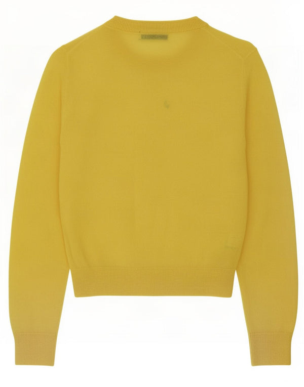 Zara Mujer Crop Cardigan Suéter UK 10 Small Amarillo Nylon