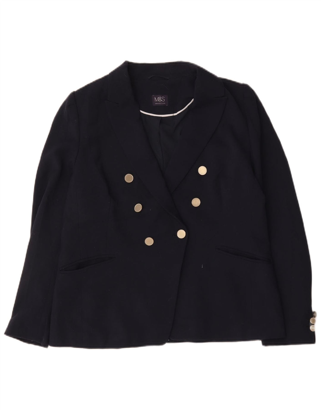 Marks & Spencer Chaqueta tipo blazer con doble botonadura para mujer UK 46 Grande Azul marino