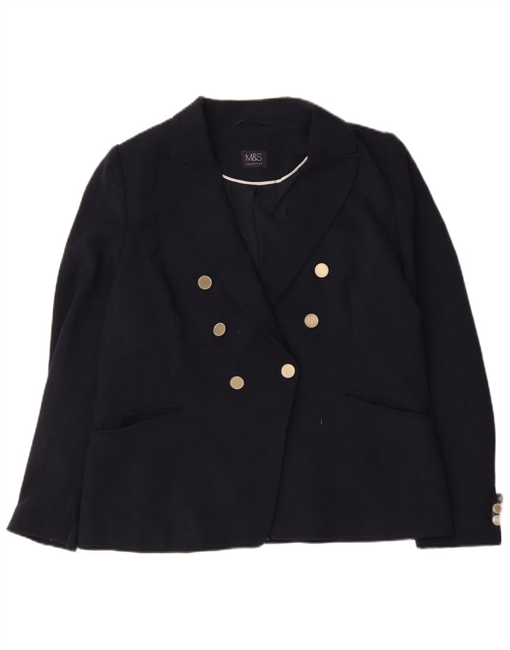 Marks & Spencer Chaqueta tipo blazer con doble botonadura para mujer UK 46 Grande Azul marino