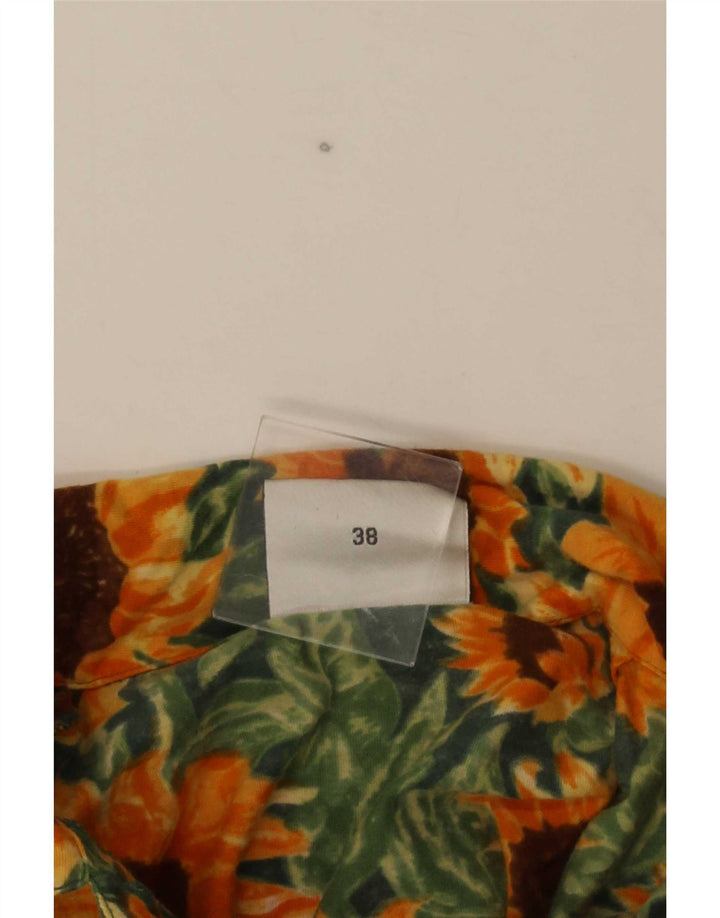 Vintage mujer camisa de manga corta EU 38 medio multicolor floral