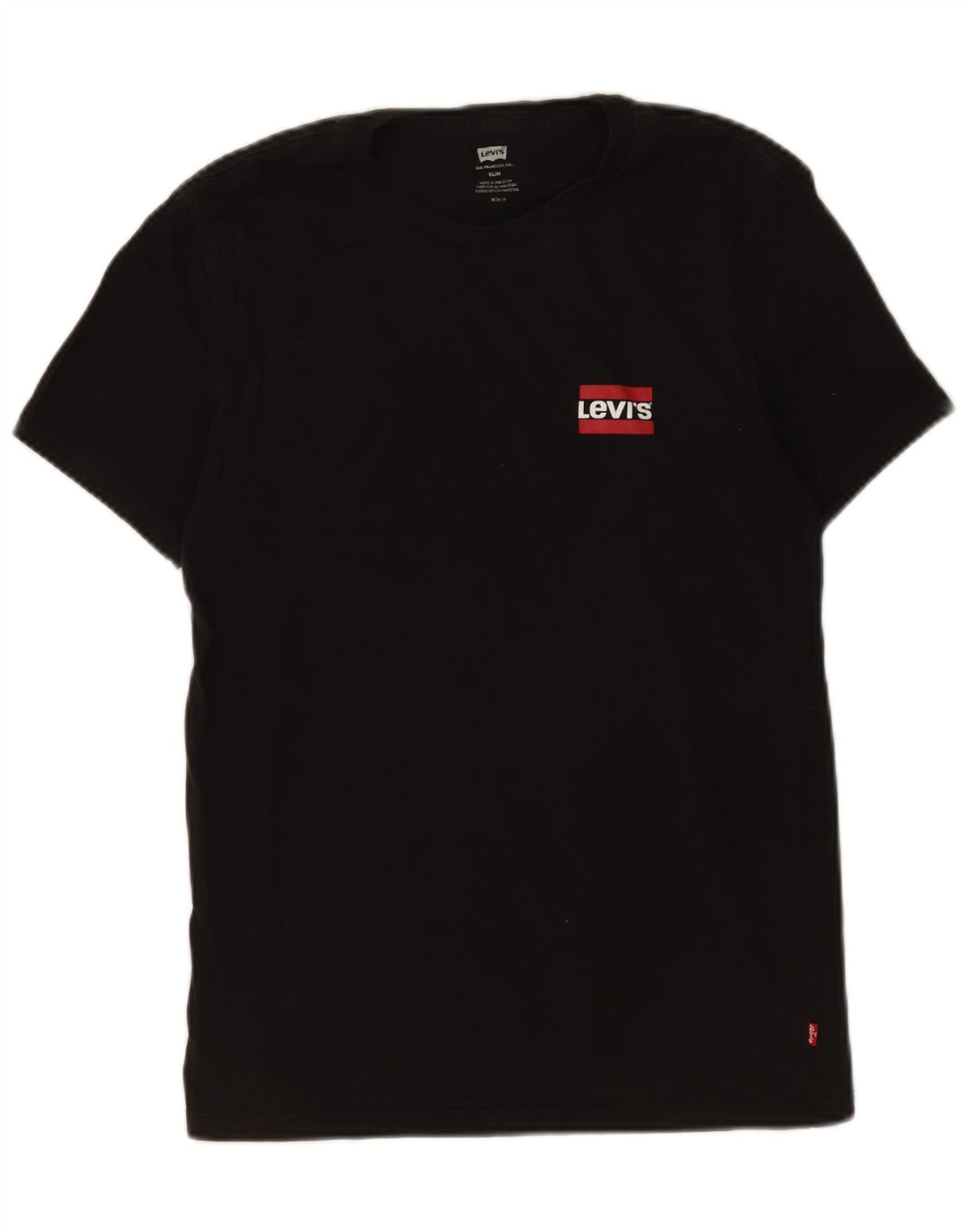 Levi's Camiseta ajustada para hombre Top mediano de algodón negro