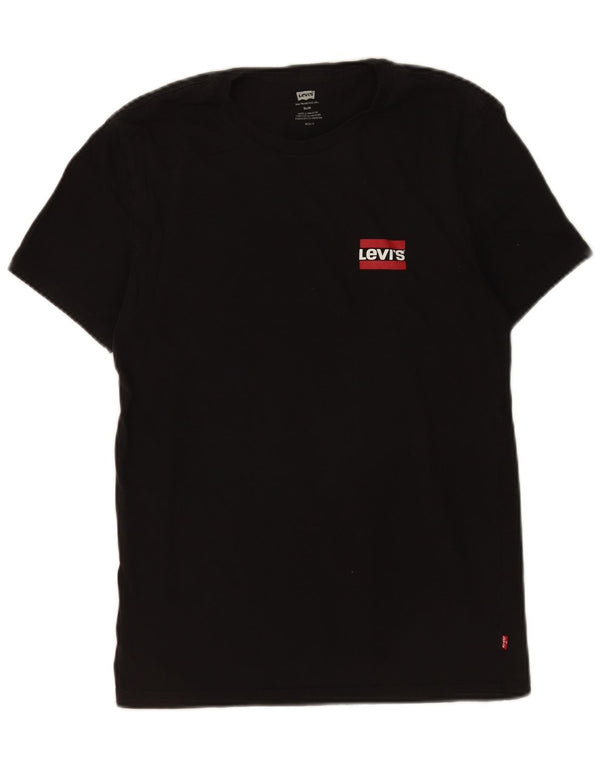 Levi's Camiseta ajustada para hombre Top mediano de algodón negro