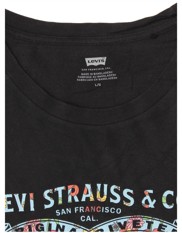 Levi's Camiseta gráfica para mujer Top UK 46 Large Black