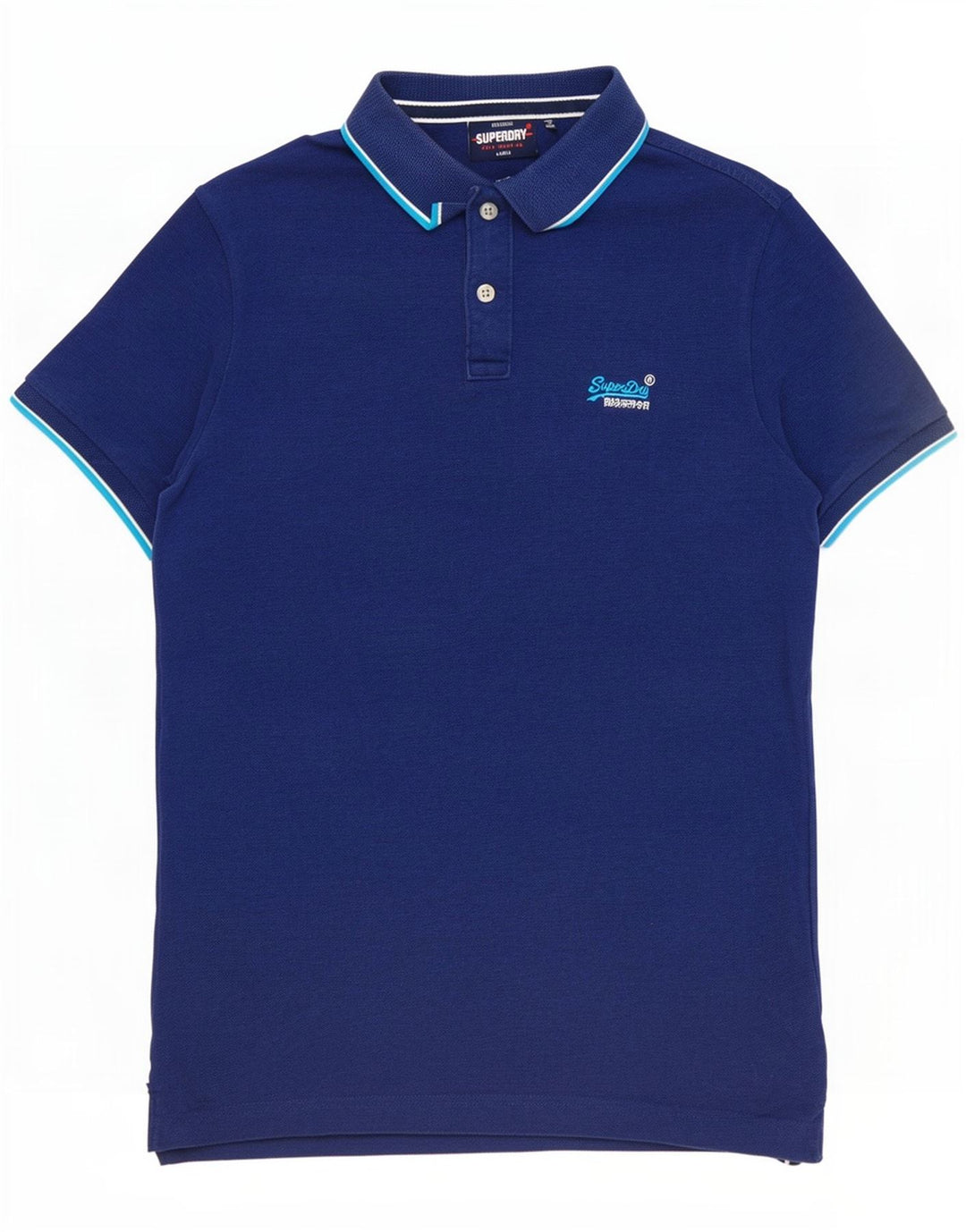 Superdry Polo para hombre de algodón azul marino grande