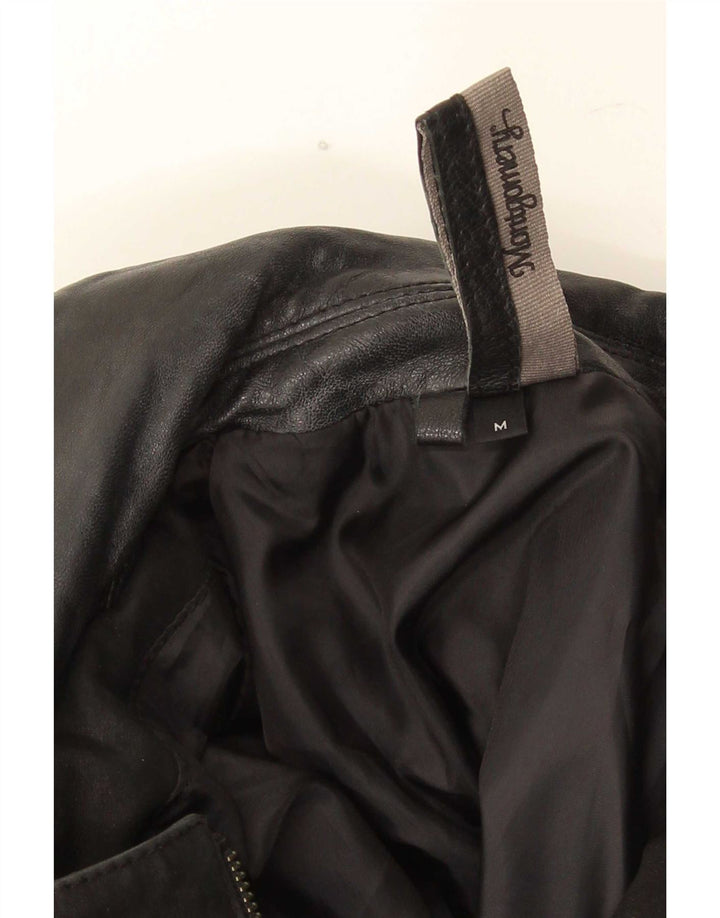 MONTGOMERY Abrigo de cuero para mujer UK 12 Medium Black Colourblock