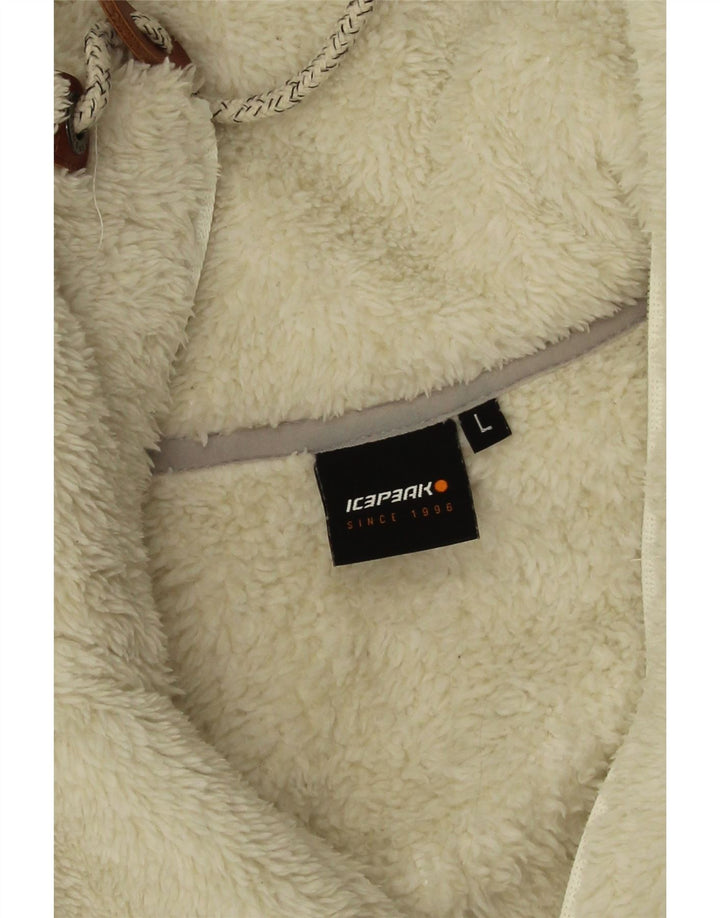 Icepeak Chaqueta polar para mujer UK 46 Grande Poliéster blanco roto