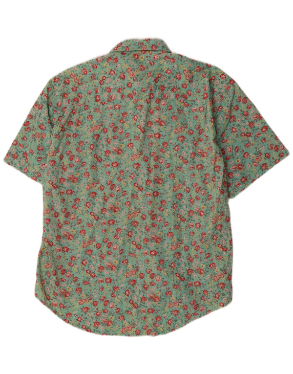 Camisa vintage de manga corta de gran tamaño para mujer EU 42/44 Floral verde grande