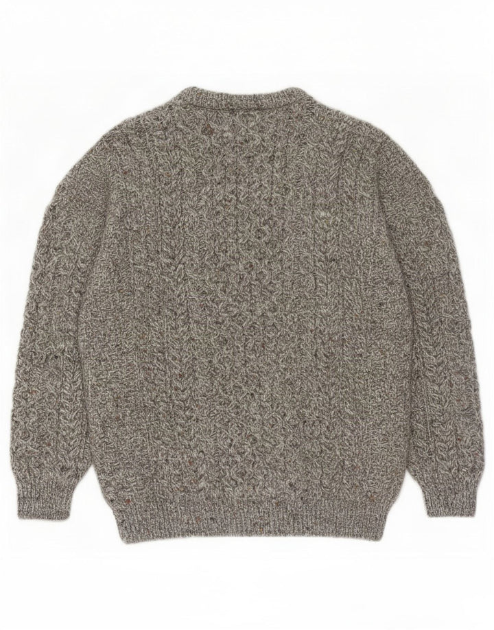 Carraig Donn Jersey para hombre de lana virgen gris medio