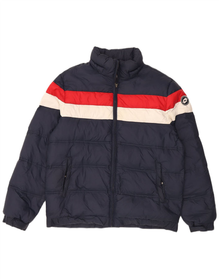 LOTTO Chaqueta acolchada para hombre UK 40 Large Azul marino Colorblock Nylon