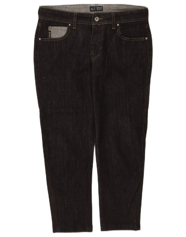 Jeans Armani Mujer Cropped W29 L23 Algodón Negro