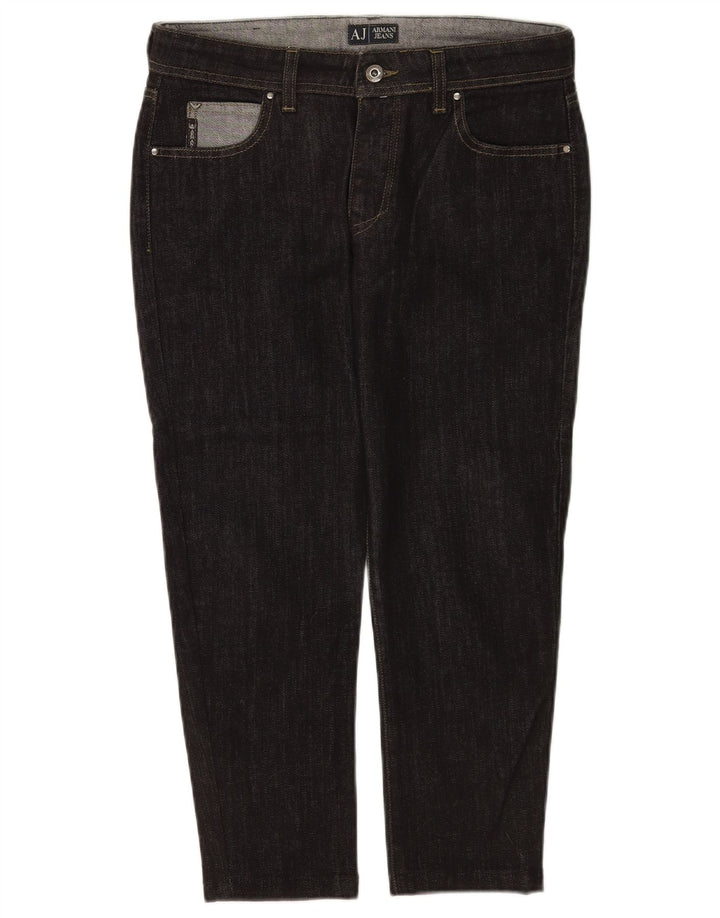 Jeans Armani Mujer Cropped W29 L23 Algodón Negro