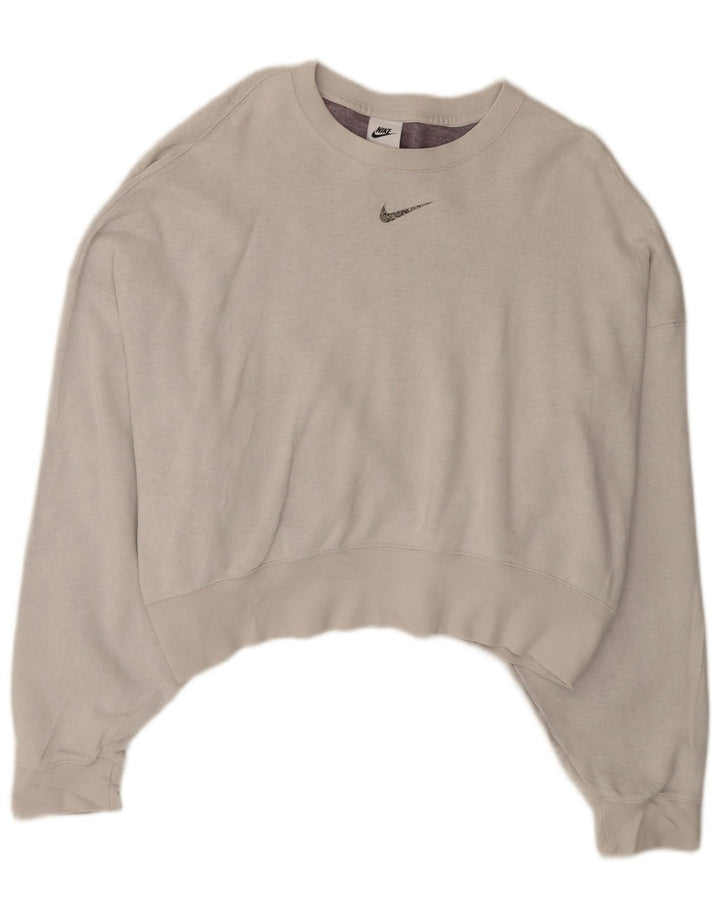 NIKE - Sudadera corta extragrande para mujer, talla 40, algodón gris medio