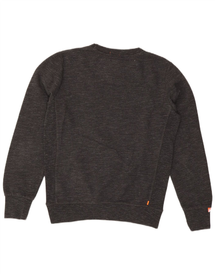 Superdry Hombre Sudadera Jumper De Algodón Moteado Gris Medio