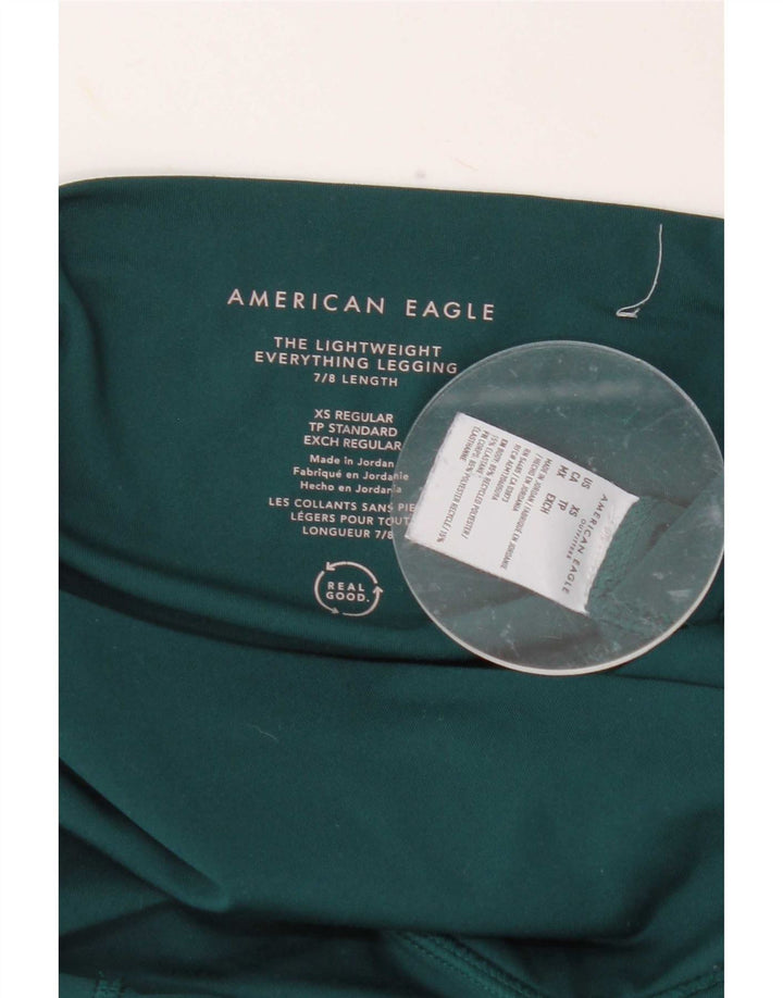 American Eagle Leggings para mujer UK 4 XS Verde Poliéster