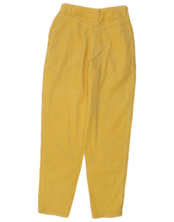 Benetton Pantalón De Pana De Talle Alto IT 42 Medium W26 L31 Amarillo