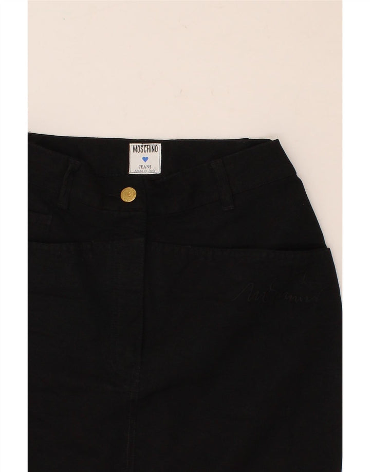 MOSCHINO Falda Vaquera W26 Small Negro Algodón
