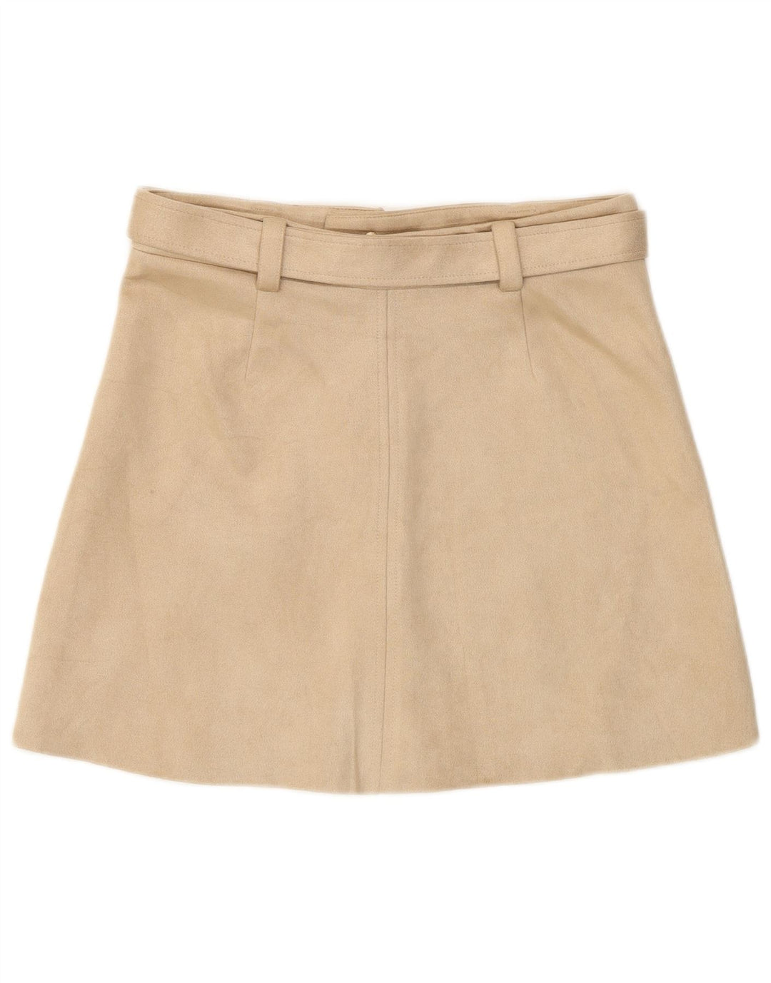 Zara Mujer Mini Falda Mediana W28 Poliéster Beige