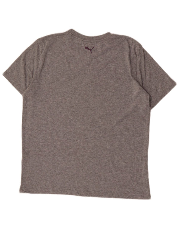 Puma Camiseta gráfica para hombre Top grande de algodón moteado gris