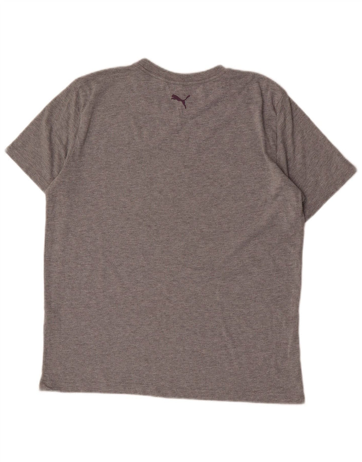 Puma Camiseta gráfica para hombre Top grande de algodón moteado gris