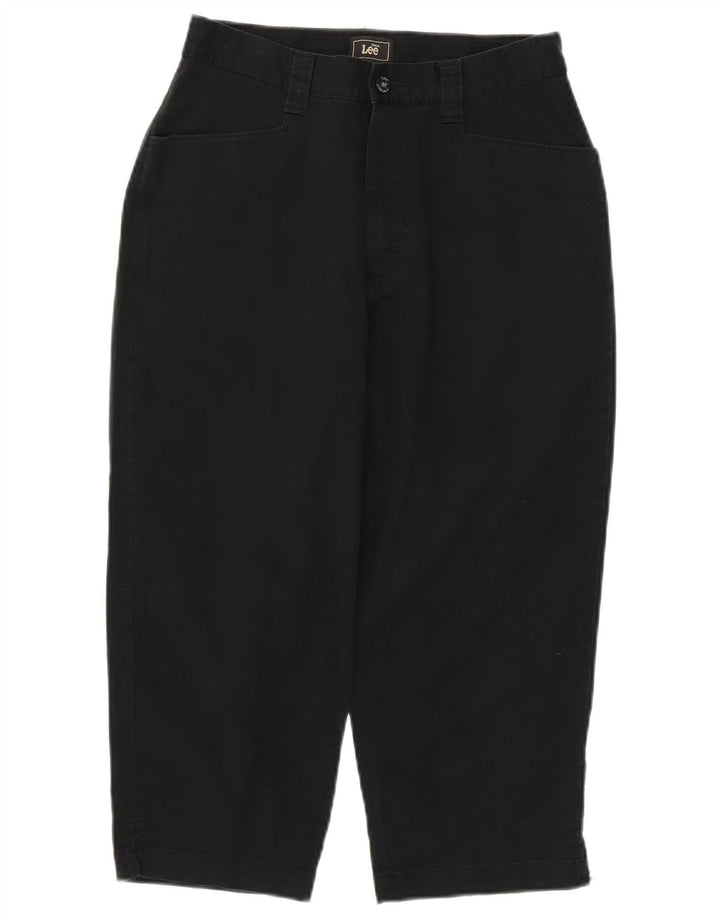 LEE Pantalones capri cónicos de cintura alta para mujer US 6 Medium W30 L20 Negro