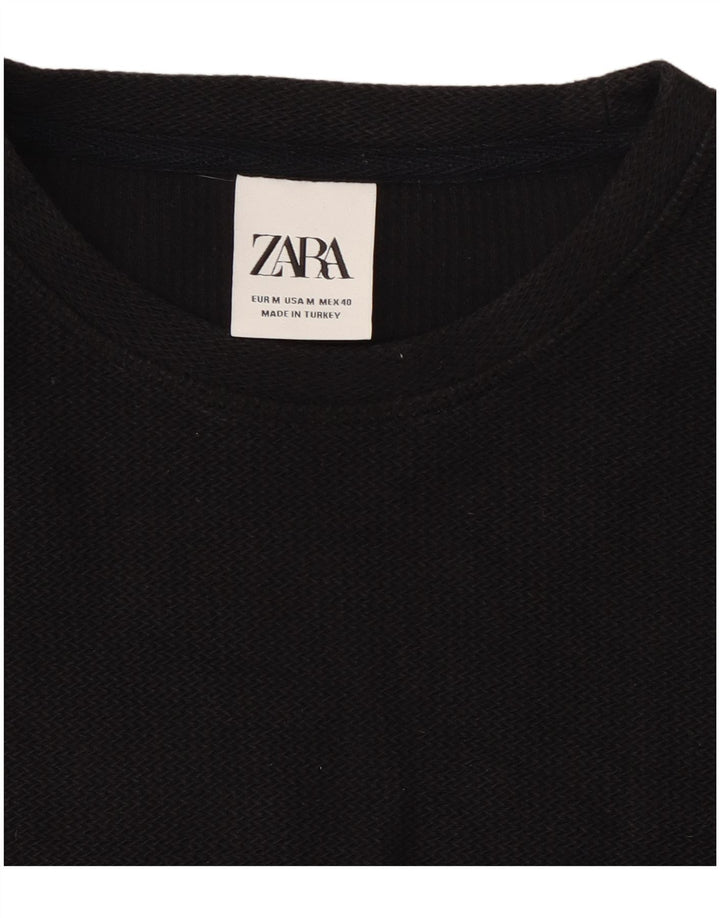 Zara Hombre Camiseta Top Medium Negro