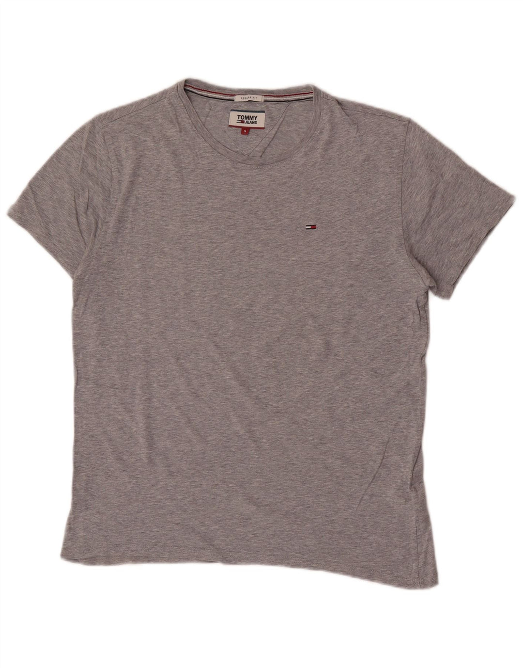 Tommy Hilfiger Camiseta Regular Fit para Hombre Top Small Gris Algodón