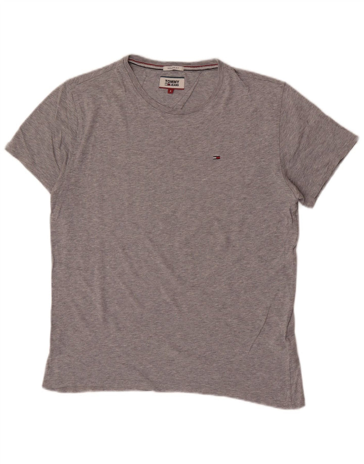 Tommy Hilfiger Camiseta Regular Fit para Hombre Top Small Gris Algodón