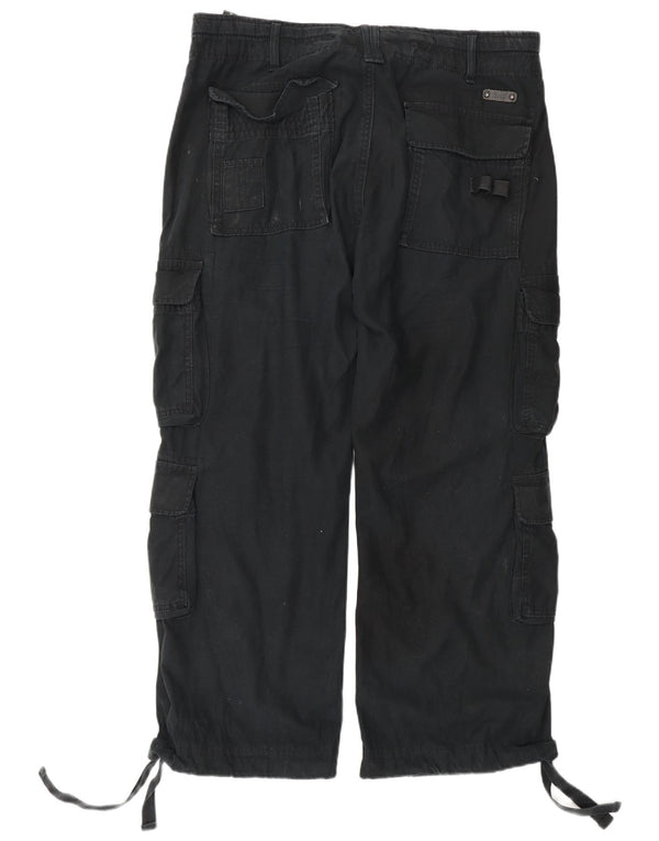 Brandit Pantalones cortos cargo rectos regulares para hombre XL W38 L28 Algodón negro