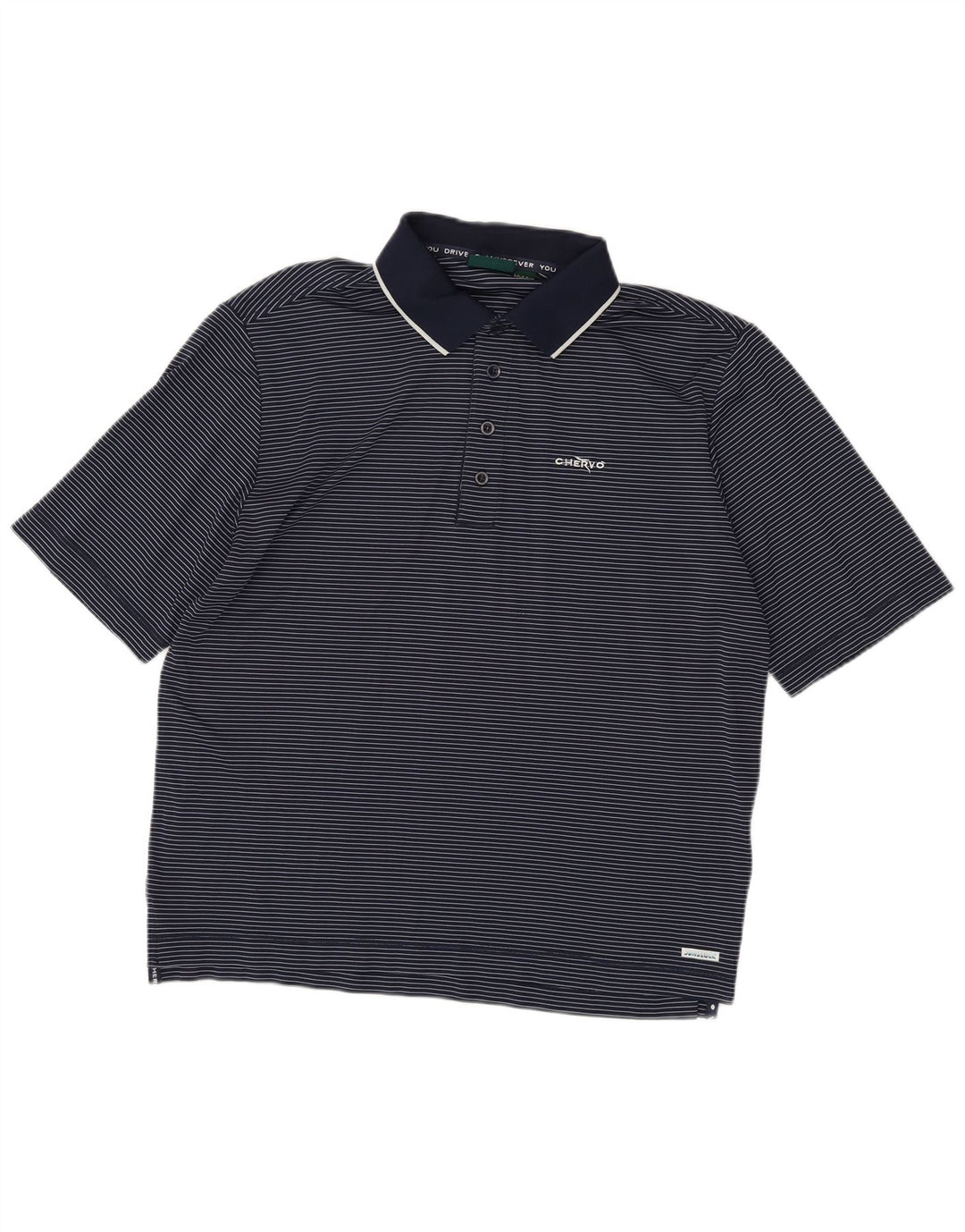 Chervo Polo Hombre IT 48 Medium Azul Marino Rayas Poliamida