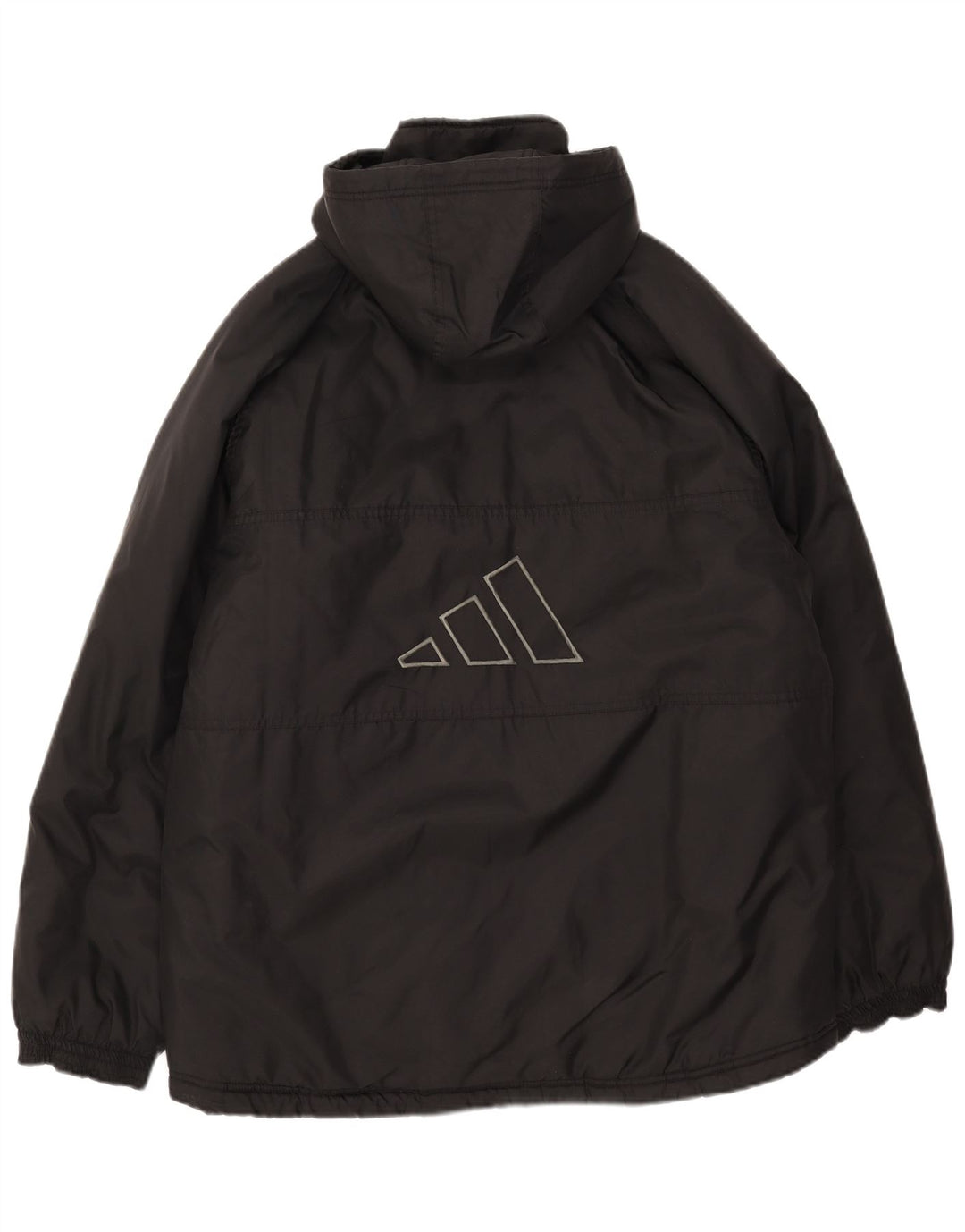 Adidas Chaqueta acolchada con capucha gráfica para hombre Reino Unido 38/40 Mediano Negro Poliéster