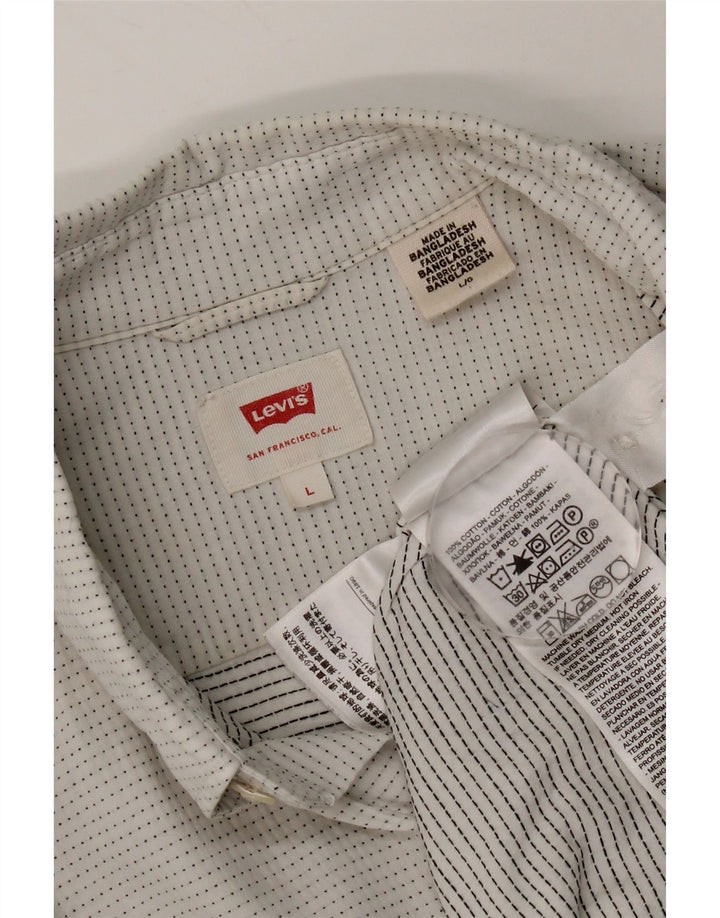 Camisa Levi's para hombre de algodón con lunares blancos grandes