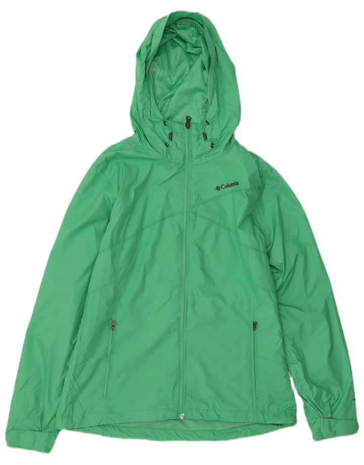 Columbia Chaqueta impermeable con capucha para mujer UK 44 Poliéster verde medio
