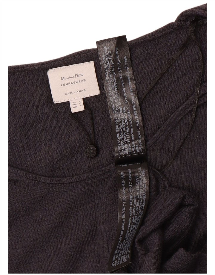 Massimo Dutti Jersey Mujer Cuello Barco UK 44 Lana Gris Medio