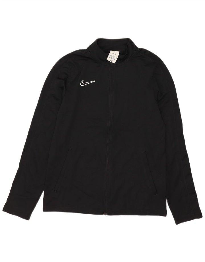 Nike Boys Dri Fit Chándal Top Chaqueta 12-13 años Grande Negro Poliéster