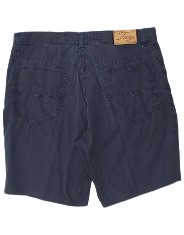 Fay - Pantalones cortos casuales para hombre W36 grande de algodón azul marino