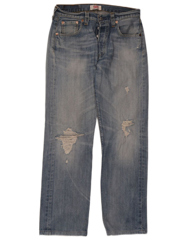 Levi's Jeans rectos desgastados 501 para hombre W30 L29 Algodón azul