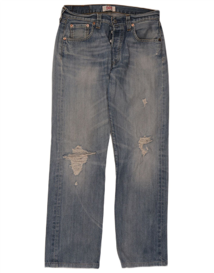 Levi's Jeans rectos desgastados 501 para hombre W30 L29 Algodón azul