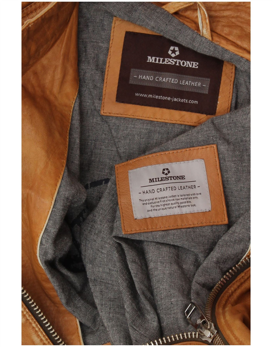 MILESTONE Chaqueta de cuero para hombre UK 40 Cuero beige grande