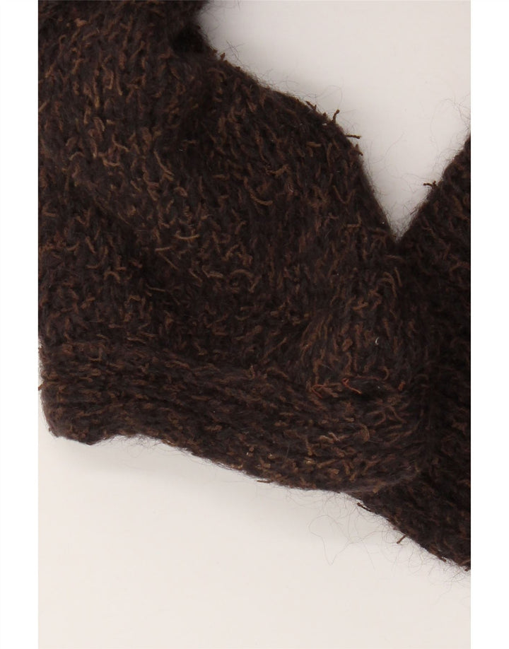 Vintage mujer Cardigan suéter Reino Unido 18 XL marrón moteado