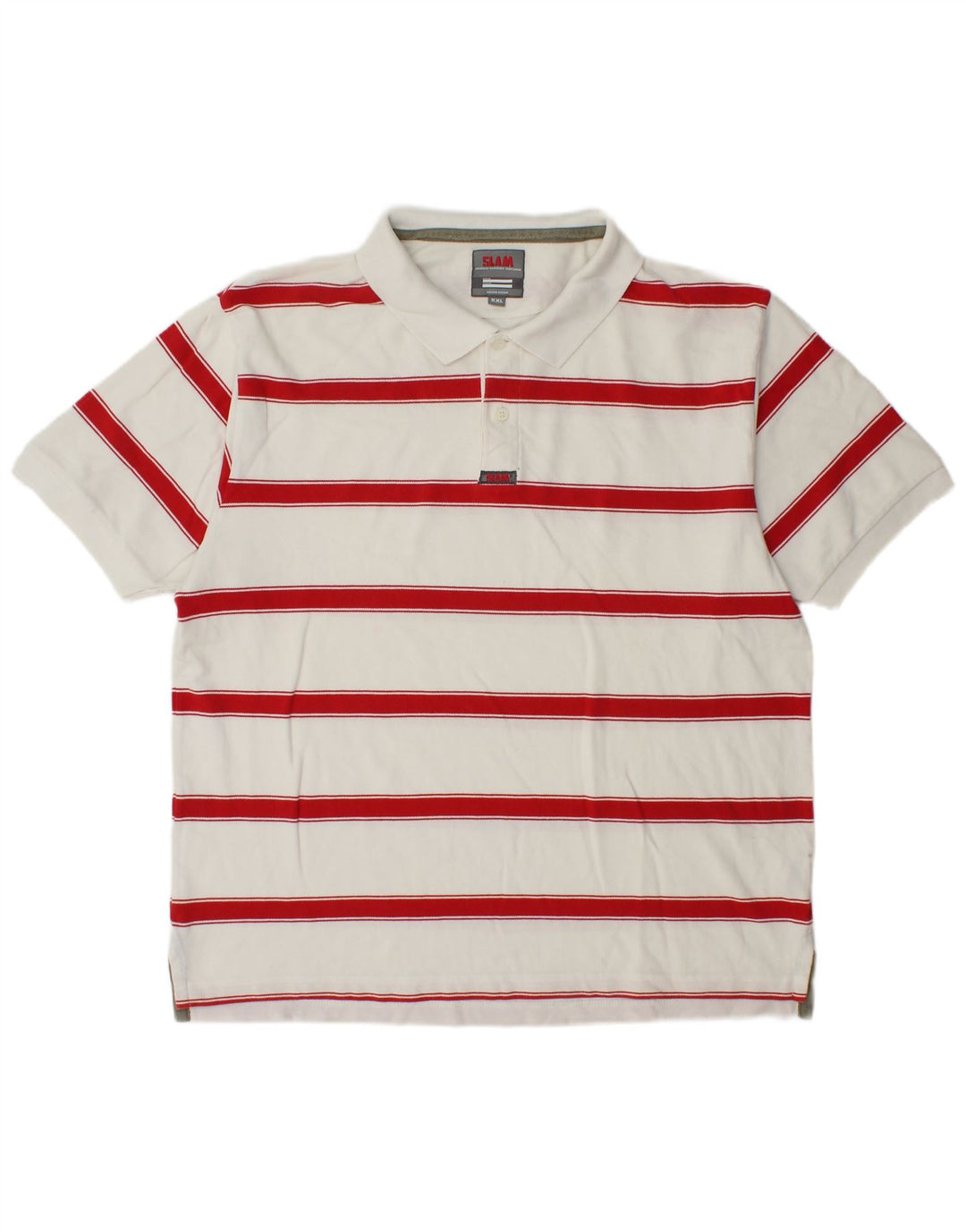 Slam Polo Hombre 2XL Algodón A Rayas Blanco