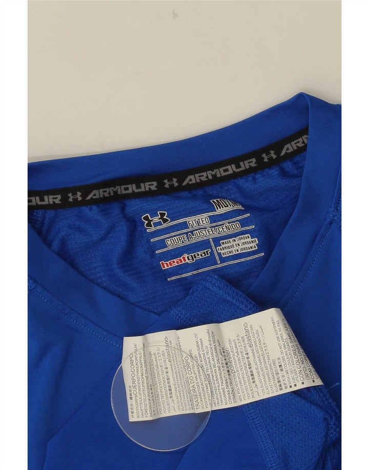 Under Armour Camiseta sin mangas Heat Gear para hombre Poliéster geométrico azul medio