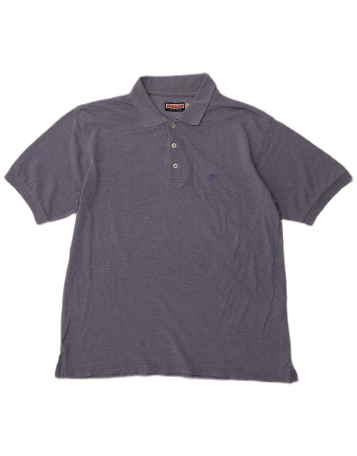 INVICTA Polo para hombre de algodón moteado azul marino medio