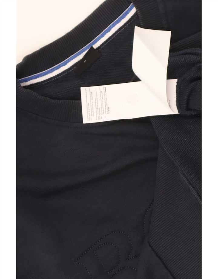 HUGO BOSS Hombre | Sudadera con gráfico tipo jersey de algodón azul marino mediano