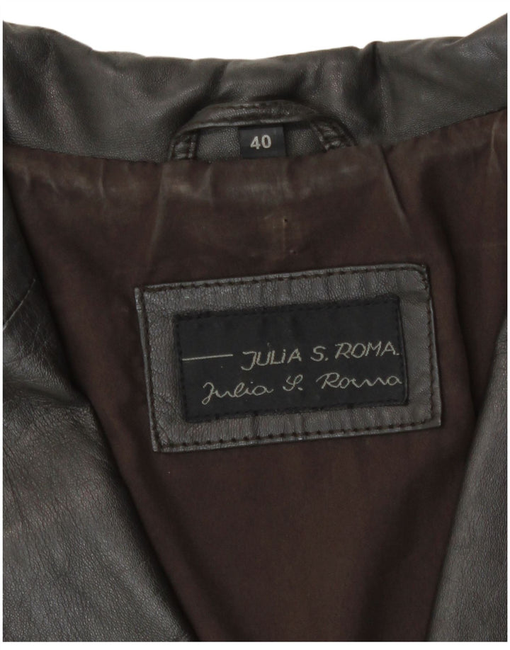 Julia S. Roma Chaqueta tipo blazer de 2 botones para mujer IT 40 Small Brown