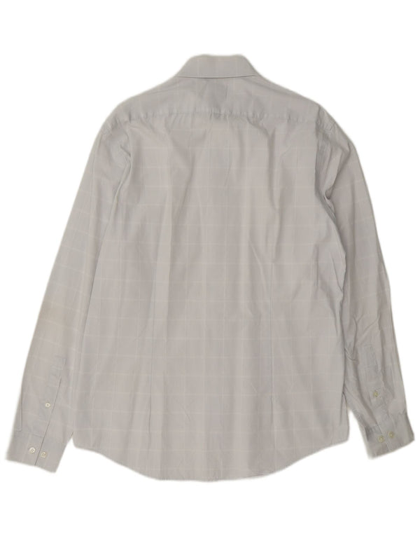 Camisa Calvin Klein Slim Fit para hombre Talla 41 16 Algodón a cuadros azul grande