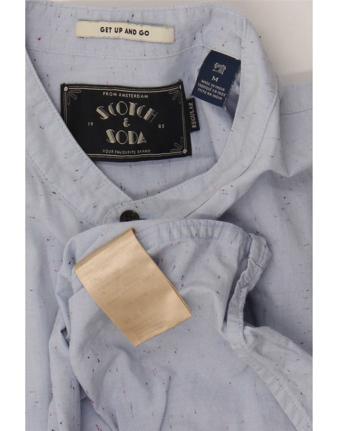 Camisa Scotch & Soda Hombre Algodón Moteado Azul Medio