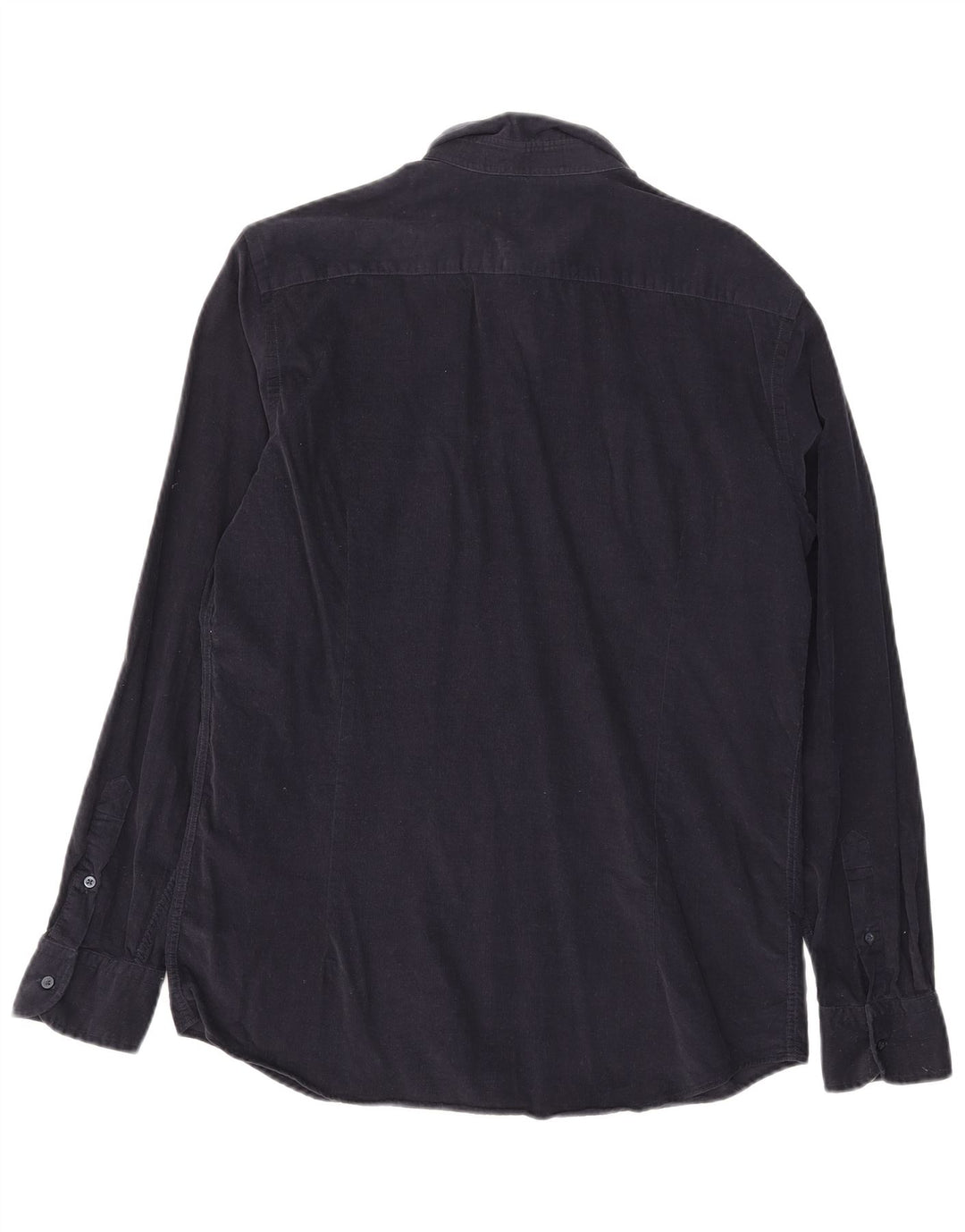 Massimo Dutti Hombre Camisa Pana Large Azul Marino Algodón