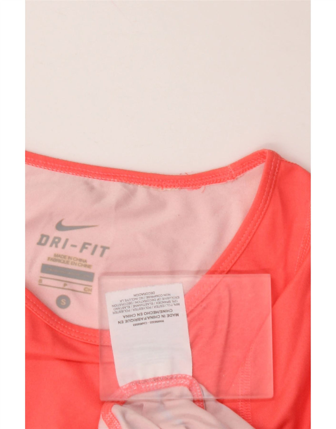 NIKE Mujer Dri Fit Top Manga 3/4 UK 10 Pequeño Poliéster A Rayas Rosa