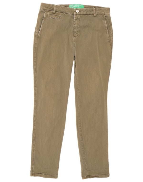 Pantalones chinos slim Benetton para mujer W30 L28 Verde